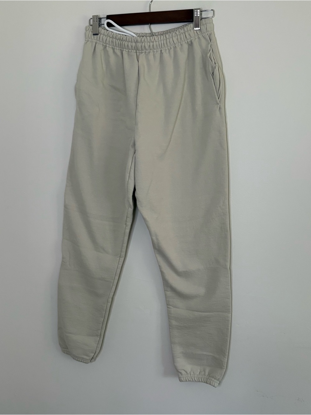 Athletic Works Adult Small Beige Jogger Sweatpants Loungewear Sport Leisure